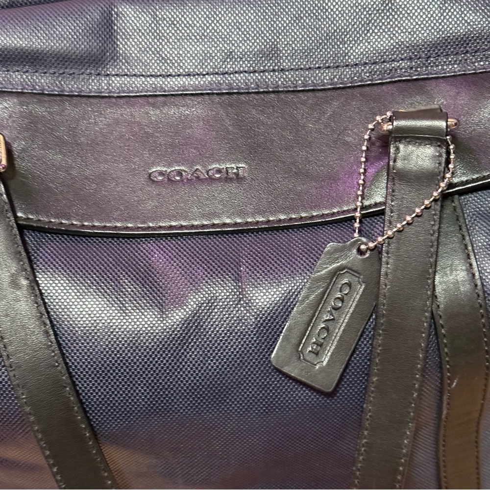 Coach Gotham Textured Leather Duffle Bag – Navy Blue (Style No. F54786) - Picture 7 of 14